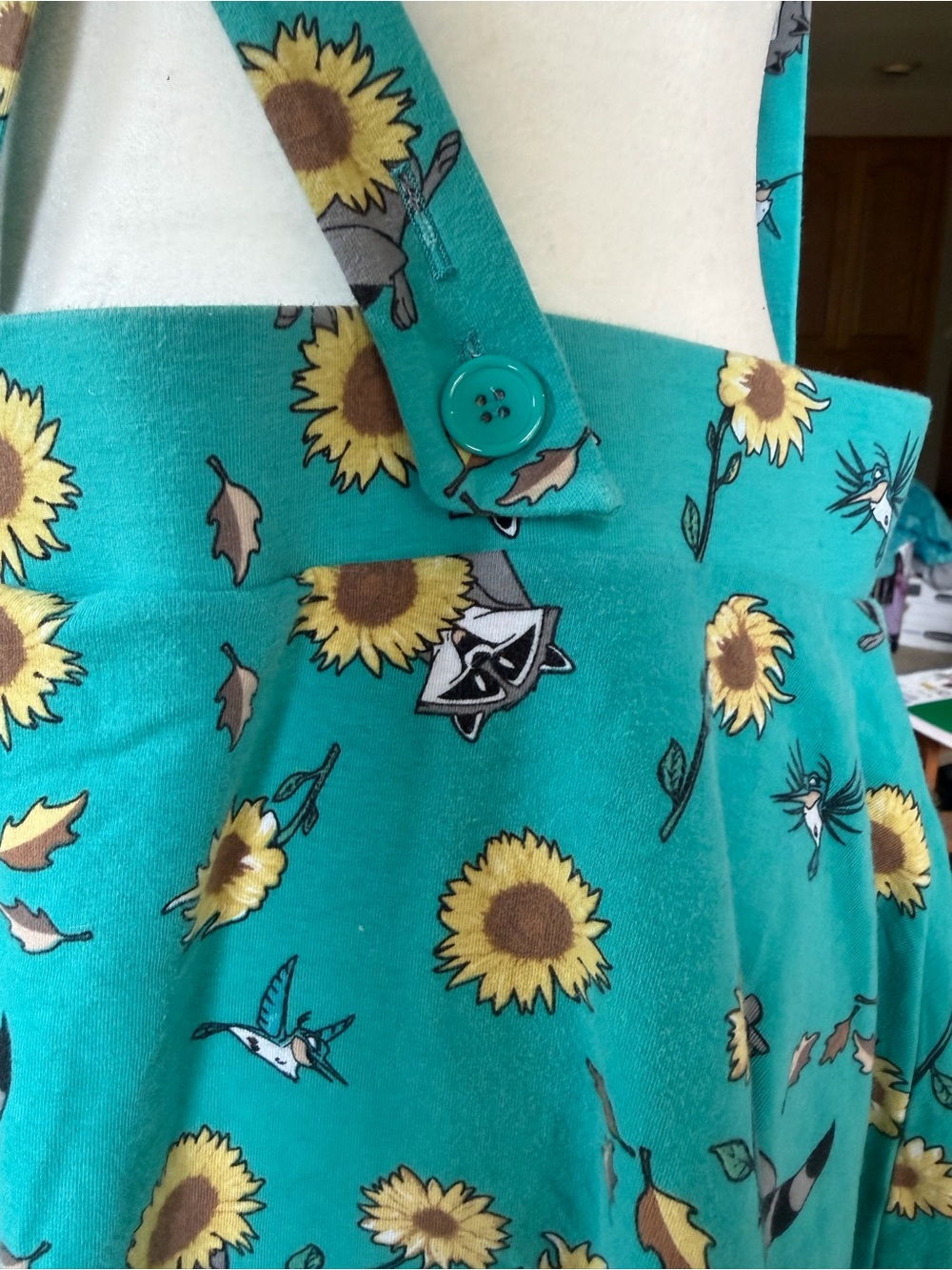 Disney Princess Pocahontas Meeko Flit  Turquoise Suspender Skirt Size 1X - Picture 6 of 11